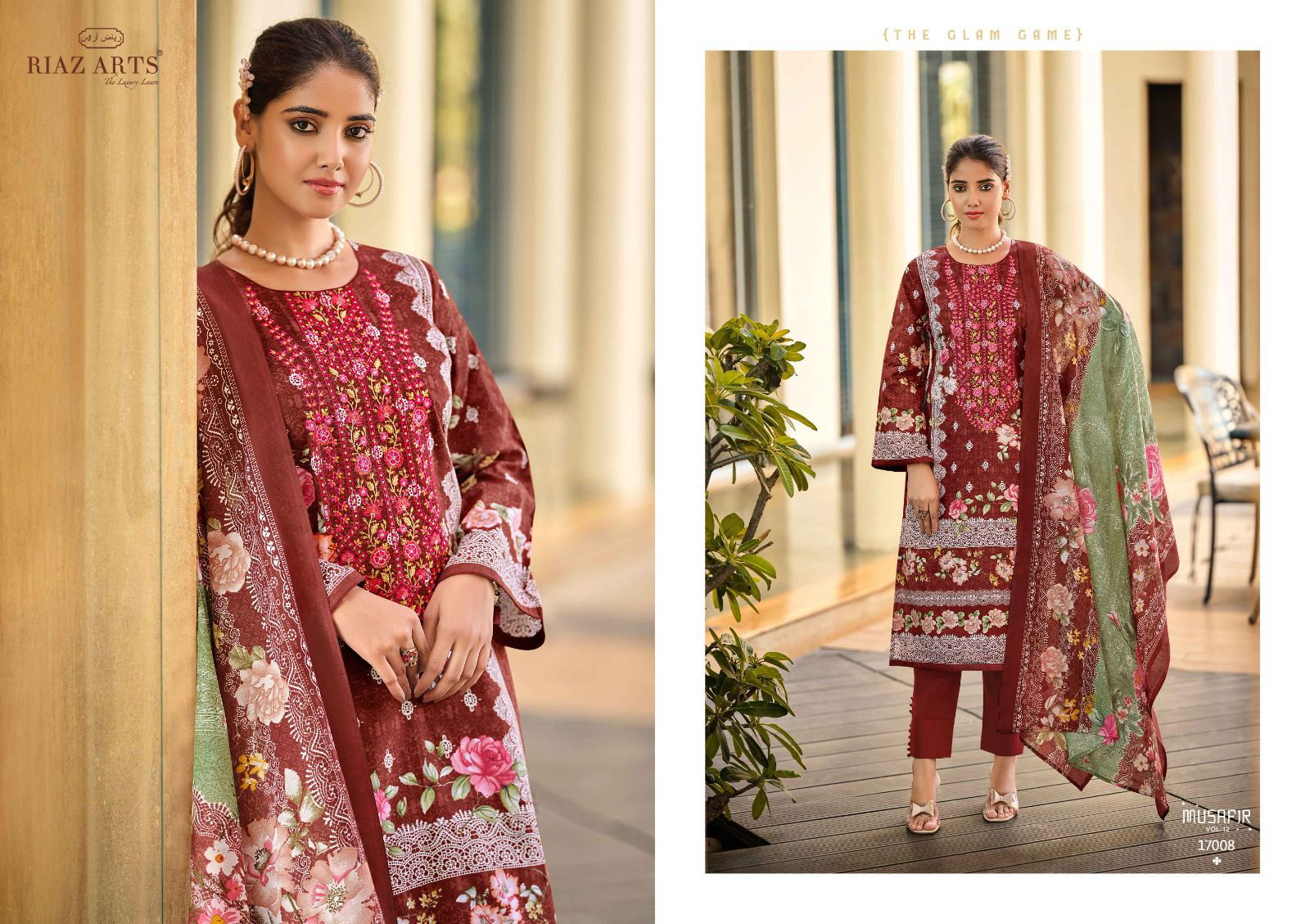 Musafir Vol 12 By Riaz Arts Printed Karachi Cotton Dress Material Wholesale Shop In Surat
